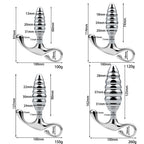 4 Sizes Metal Ribbed Butt Plug Anchor Base Anal Trainer - Tarisss Sex Toy Store