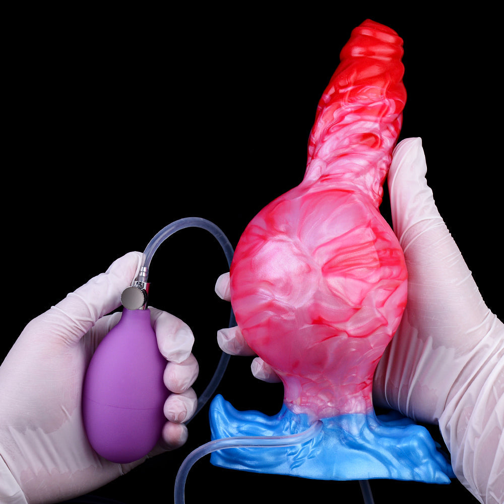 Squirting Inflatable Monster Dildo - Big Knotted Anal Prostate Milking Sex Toys for Women