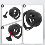 Electric Silicone Chastity Cage with Remote Control, Vibrating Plug & Harness