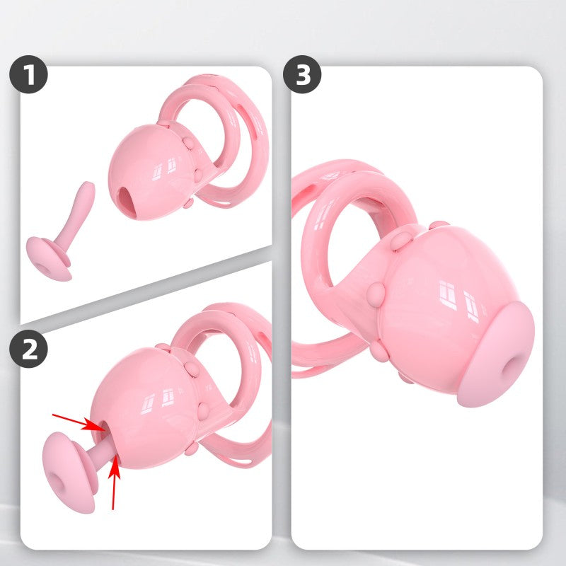 Adjustable Chastity Cage with Removable Silicone Studs | Remote Plug Compatible Locking Device