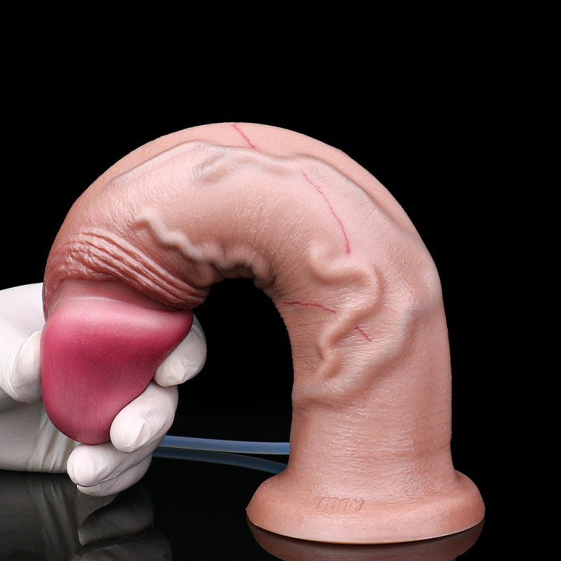 Squirting Dildo | Dual-Layer Liquid Silicone Realistic Fake Cum Strap-On & G-Spot Toy by Domlust