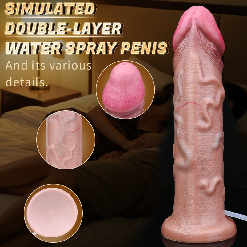 Squirting Dildo | Dual-Layer Liquid Silicone Realistic Fake Cum Strap-On & G-Spot Toy by Domlust