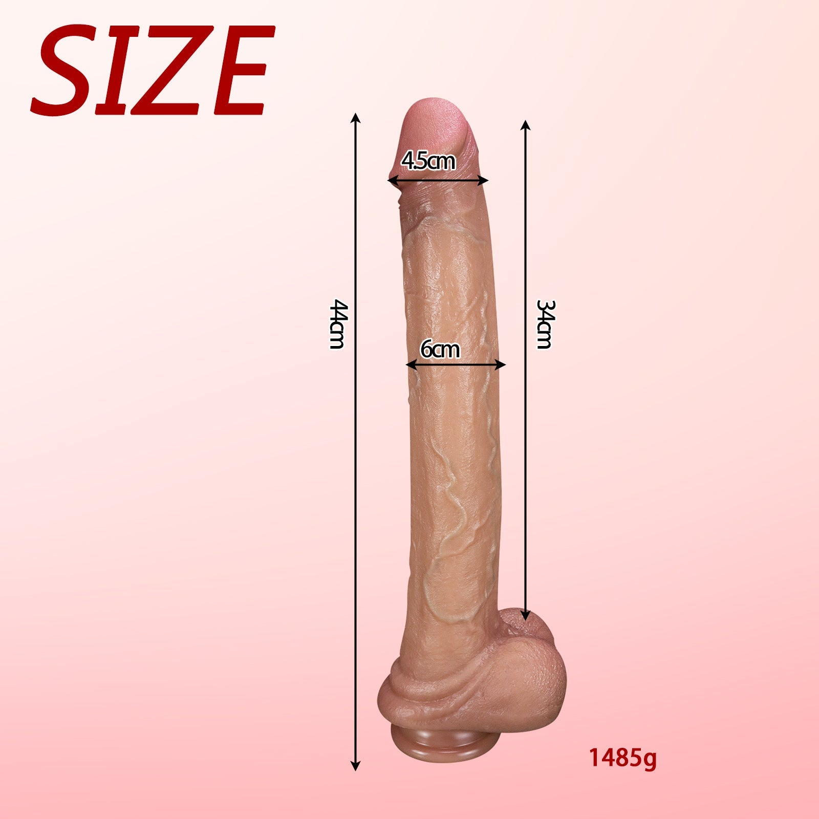 44cm Extra Long Silicone Dildo with Suction Cup Base - Tarisss Sex Toy Store