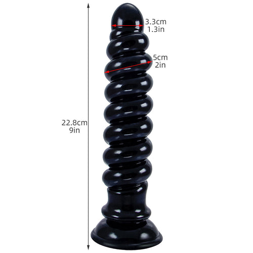 9 inch Exotic Dildo Spiral Anal Butt Plug - Fantasy Vaginal Women Masturbation Sex Toys
