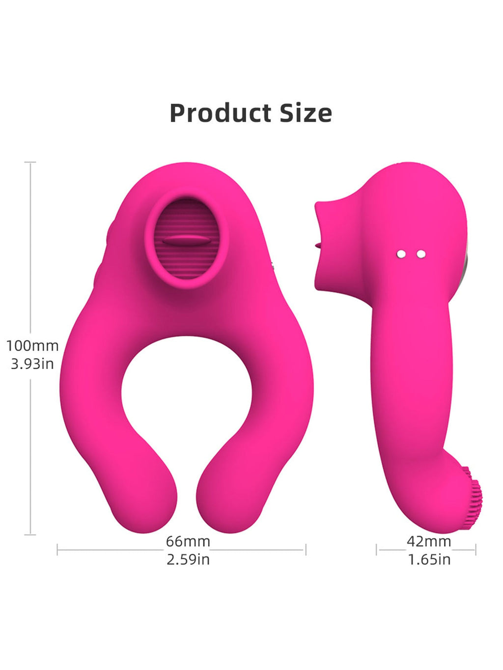 Tongue Licking Oral Sex Vibrator - Penis Cock Ring Clit Sucking Couple Sex Toys Stimulator