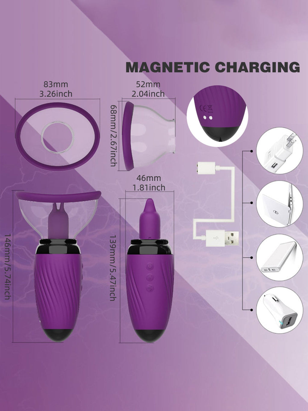 Women Sucking Vibrator - Breast Pussy Pump Tongue Licking 10 Vibrating Female Sex Toys