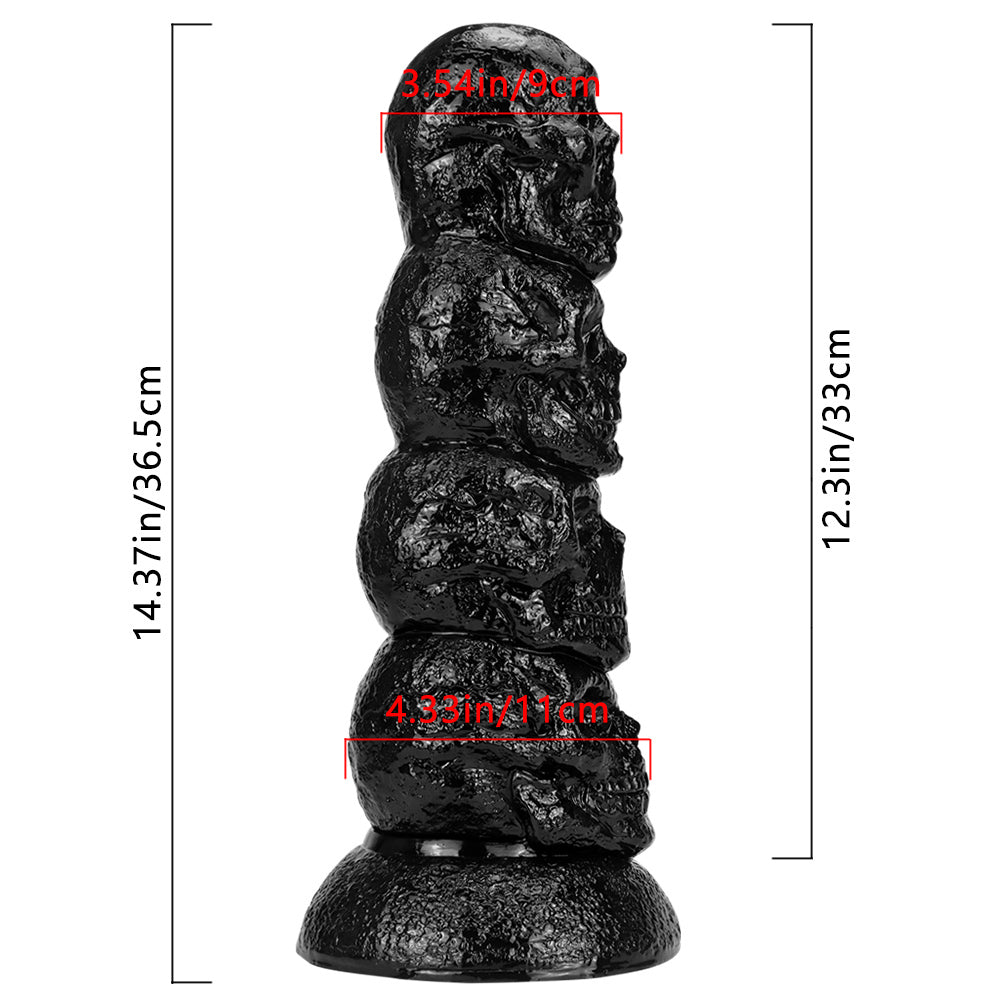 Fantasy Skull Huge Dildo Butt Plug - Big Black Monsterdldo Suction Cup Women Masturbator