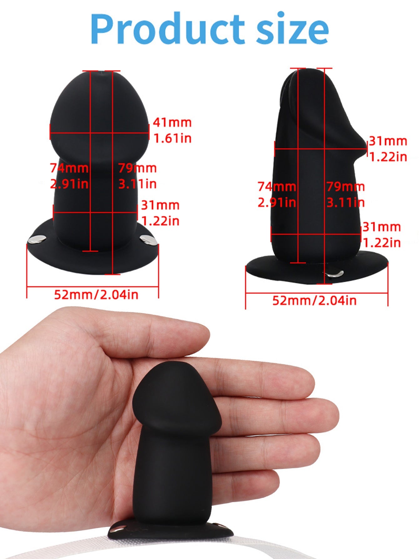 Dildo Gag Mask Oral Sex - Realistic Small Black Ballgag Sexual Toy for Women Men