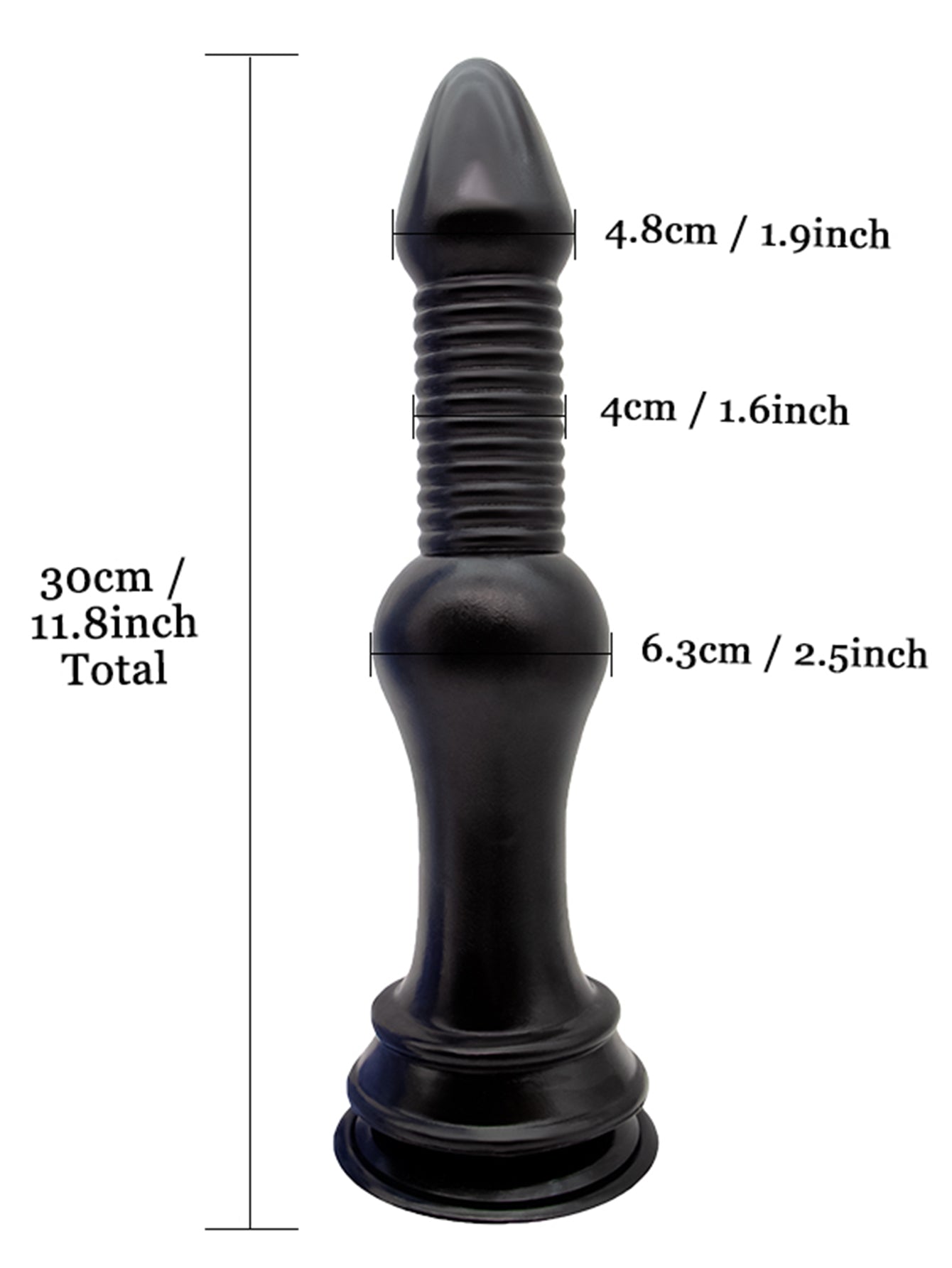 Large Threads Anal Dildos - 11.8-inch Huge Black Dildos Sex Toys for Women Men