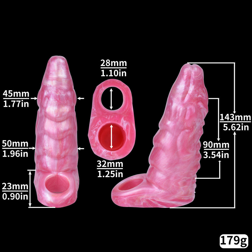 Fantasy Dragondildo Cock Sleeve - Pink Realistic Penis Extender Sex Toys for Men