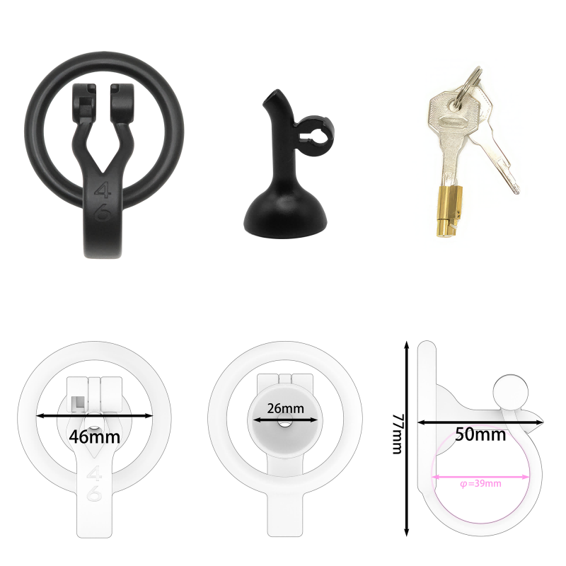 [2.0 Upgrade] Inverted Male Chastity Cage with Optimized Extended Urethral Tube – Ergonomic Stealth Design