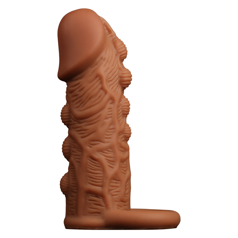 Life Size Knotted Cock Sleeve Male Sex Toys - Premium Silicone Textured Penis Sheath Enlarger