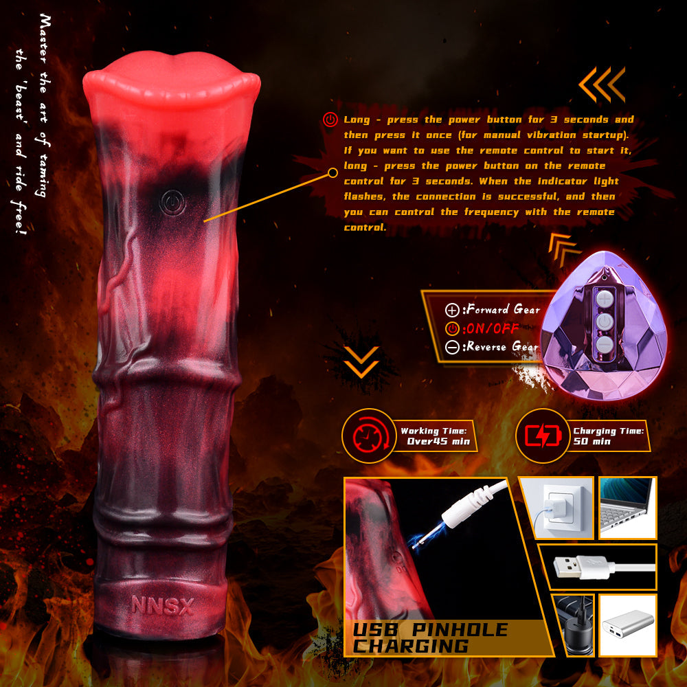Remote Control Vibrating Cock Sleeve - Horsedildo Silicone Penis Sheath Extender
