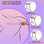 Vibrating Anal Beads Knotted Dildo - 4 Anal Balls Prostate Massager Sex Toys for Women Men