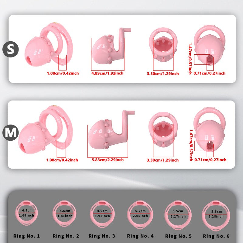 Adjustable Chastity Cage with Removable Silicone Studs | Remote Plug Compatible Locking Device
