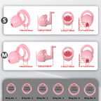 Adjustable Chastity Cage with Removable Silicone Studs | Remote Plug Compatible Locking Device