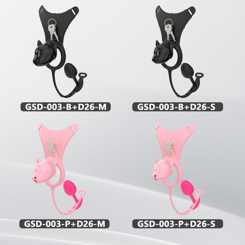 Puppy Head Chastity Cage Set with Underwear & Plug-GSD Series