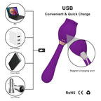 Rose Clit Sucking G Spot Vibrator - Handheld Nipple Sucker Female Sex Toys