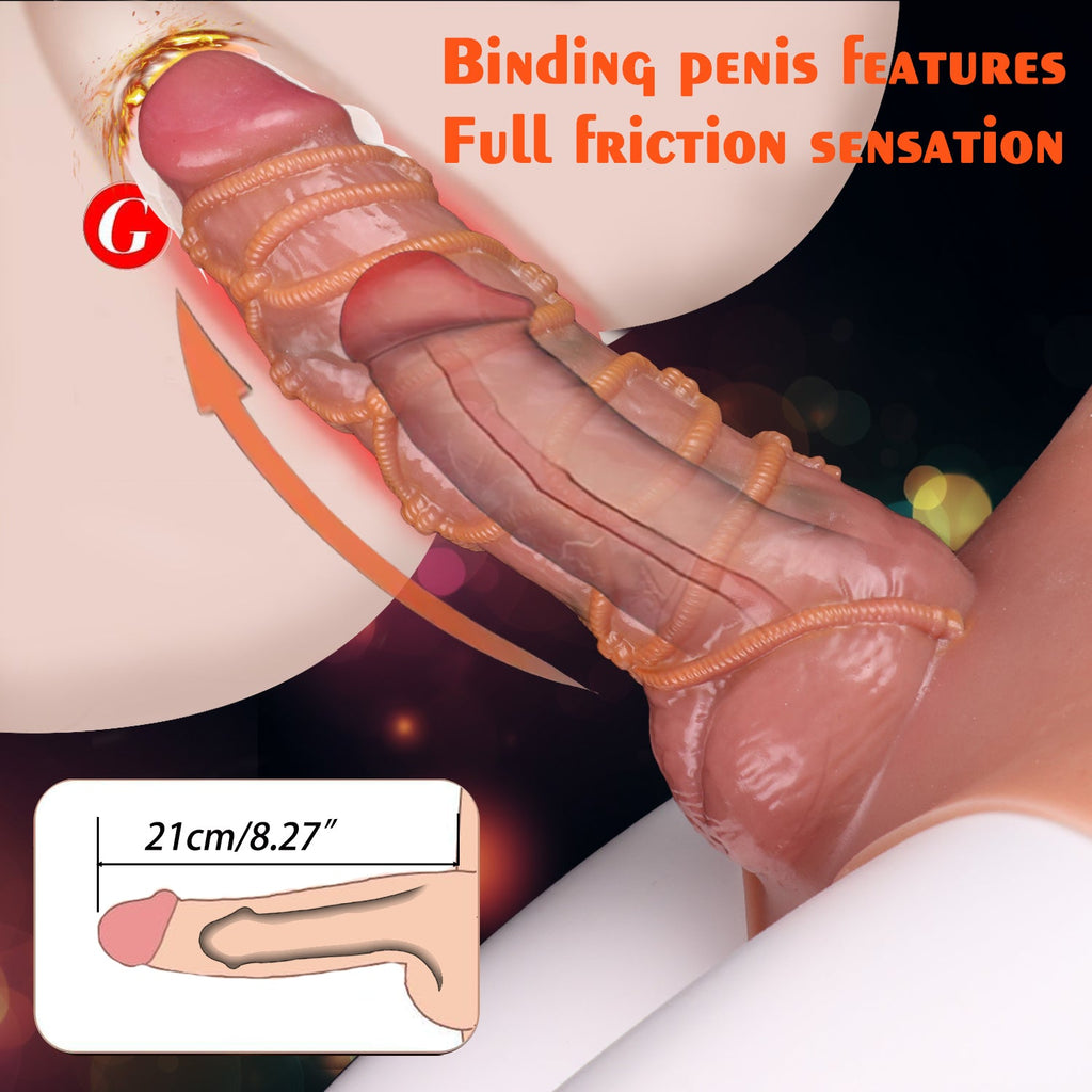 Fantasy Textured Realistic Penissleeve Extender Pants - Lifelike Scars Cock Sleeve Sheath Underwear