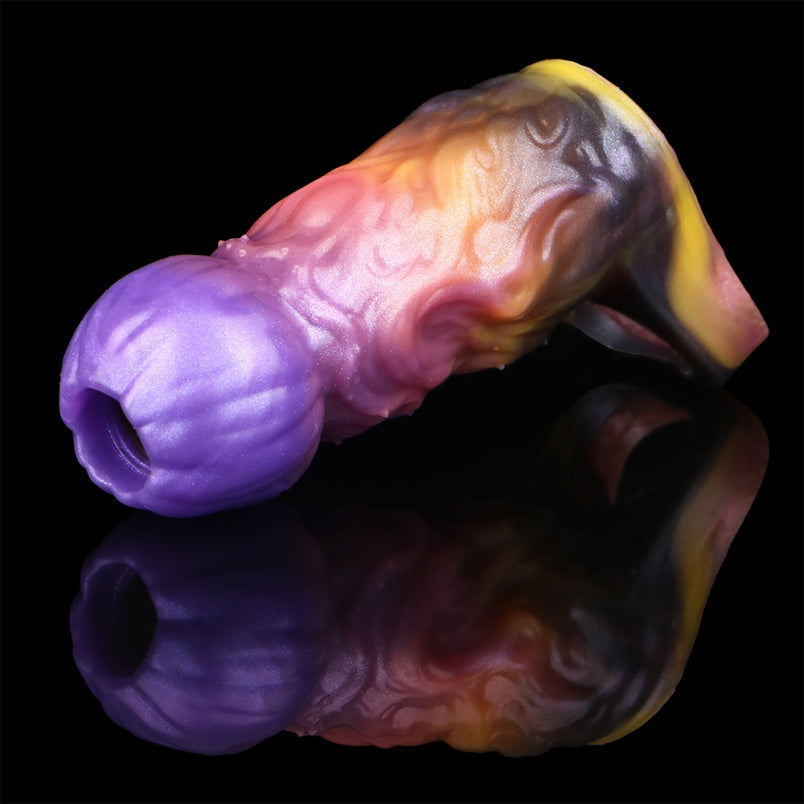 Fantasy Pumpkin-Head Cock Sleeve Cover Larger – 5-Inch Silicone Penis Extender for Men Sex Toys