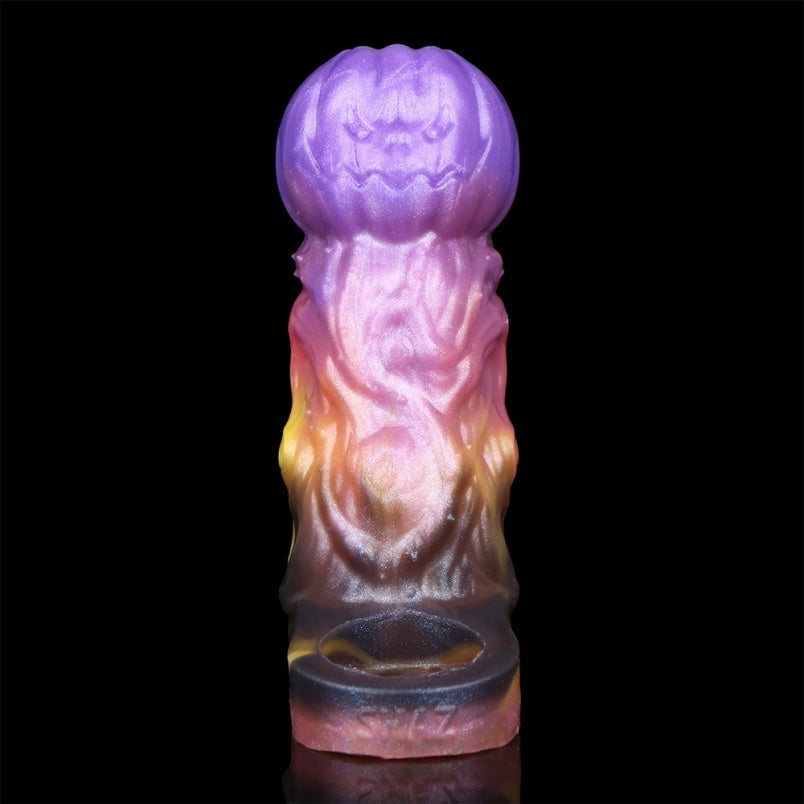 Fantasy Pumpkin-Head Cock Sleeve Cover Larger – 5-Inch Silicone Penis Extender for Men Sex Toys