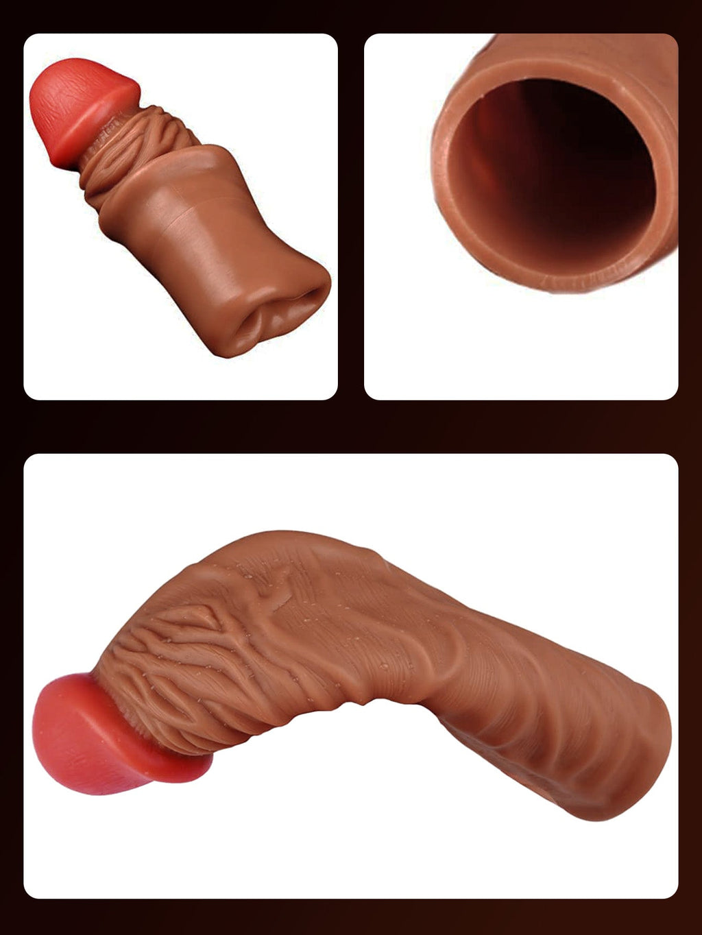 Realistic Cock Sleeve Condom Male Sex Toys - Life Size Penis Sheath Premium Enlarger