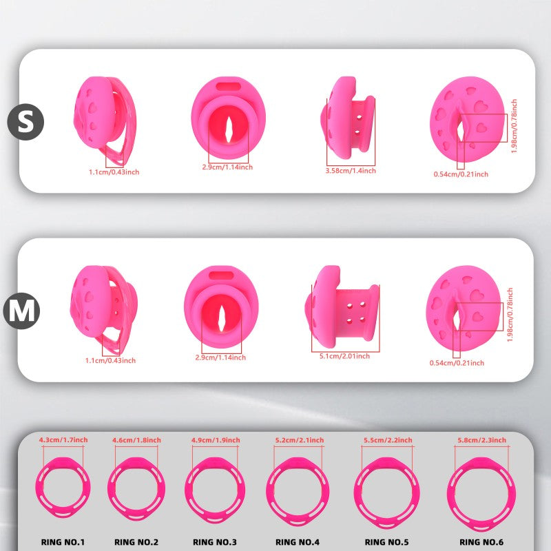 Recessed Silicone Chastity Cage for Men | Ergonomic Inward Design Wearable Device with Remote Vibration & Adjustable Fit System
