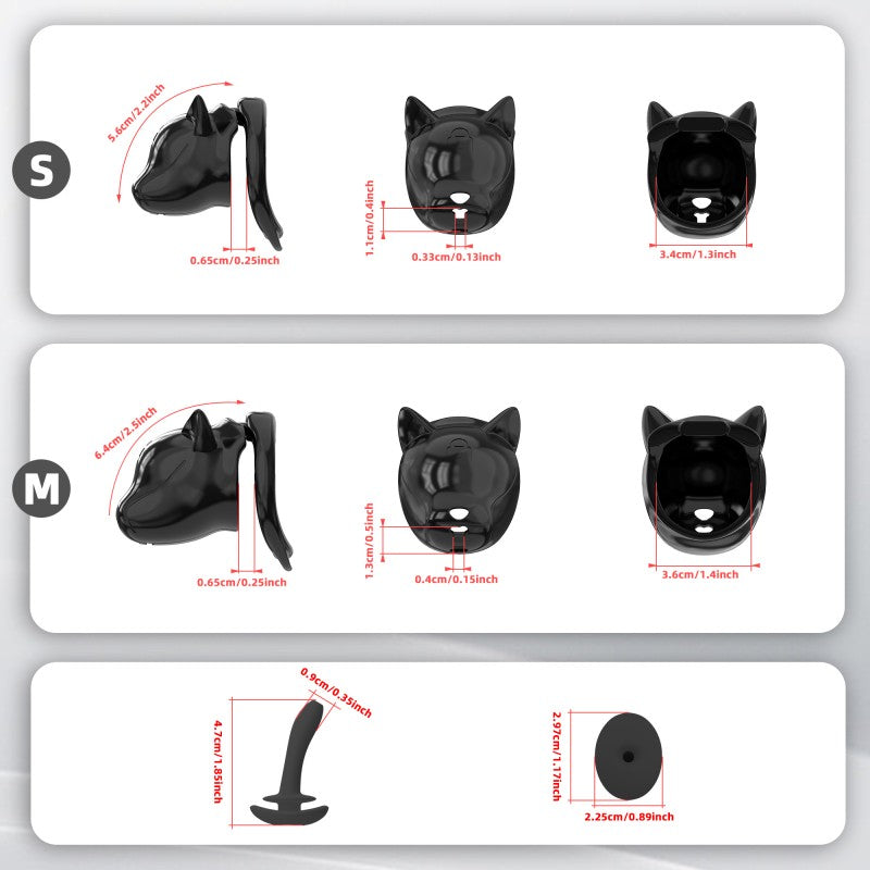 Puppy Head Chastity Cage Set with Underwear & Plug-GSD Series