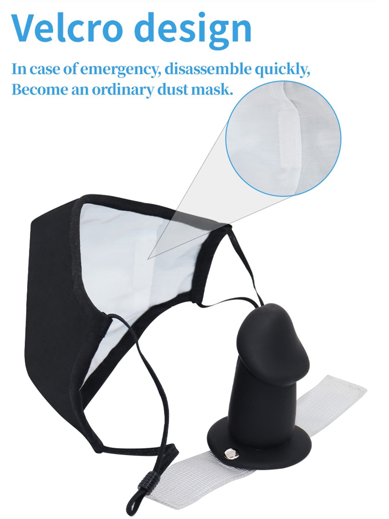 Dildo Gag Mask Oral Sex - Realistic Small Black Ballgag Sexual Toy for Women Men