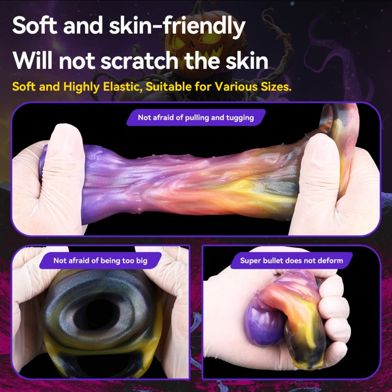 Fantasy Pumpkin-Head Cock Sleeve Cover Larger – 5-Inch Silicone Penis Extender for Men Sex Toys