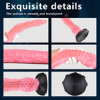 Fantasy Tentacle Long Anal Dildo Butt Plug - Pink Realism Octopus Flared Base Sex Toys for Women