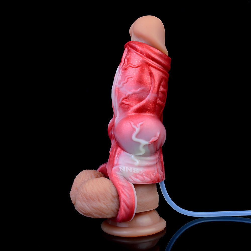 Knotted Cocksleeve Extender - Fantasy Hollow Dogdildo Penis Sheath Sex Toys for Men