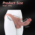 Realistic Thick Cumming Dildo Panties - Scarred Veiny Strap On Silicone Underwear for Women