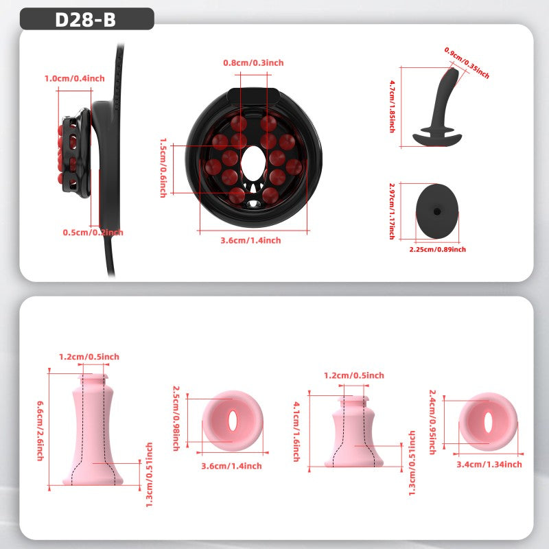 Flat Head Silicone Chastity Harness with Vibrating Plug & Remote Control-GSD Series