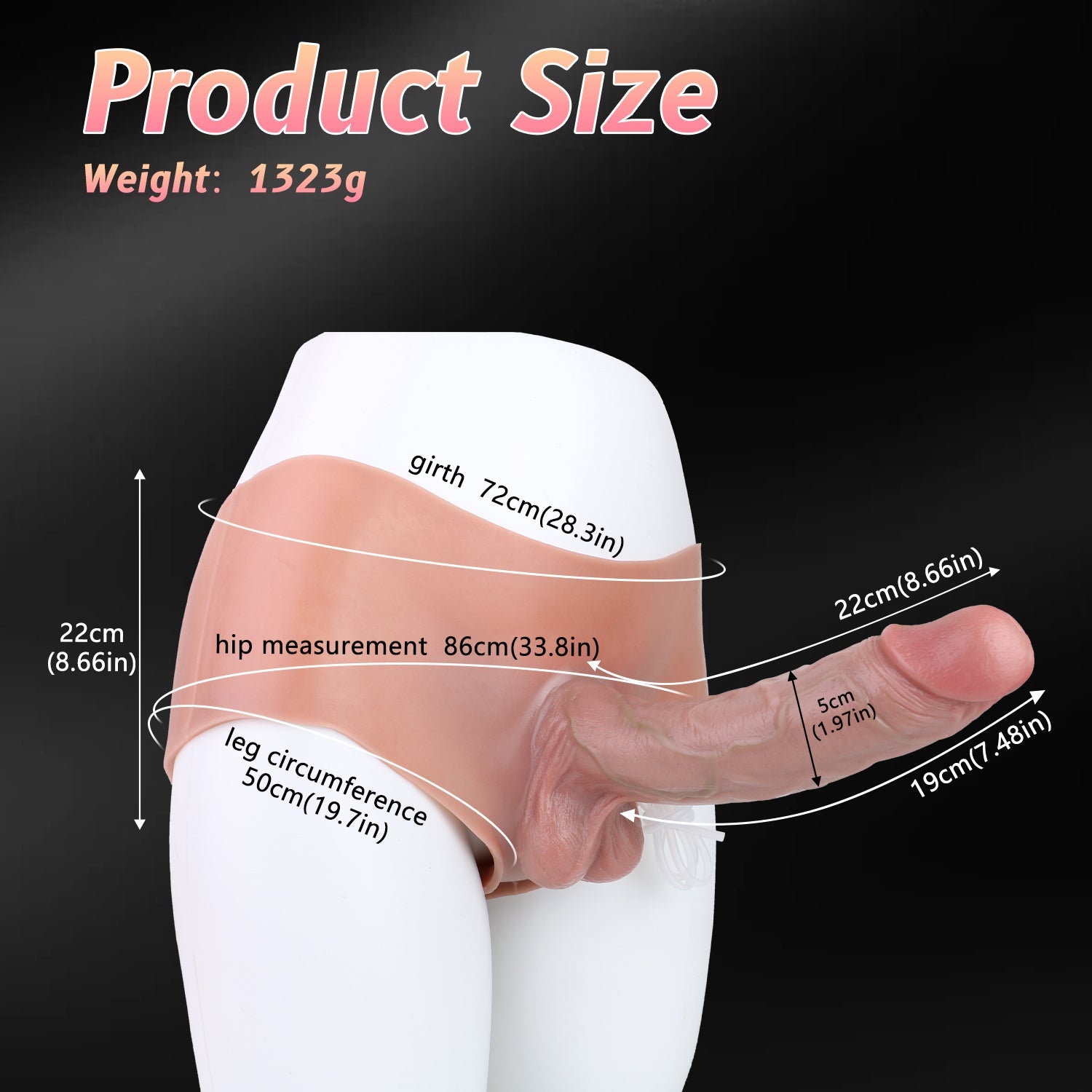 Strap-on Cumming Dildo Underwear - Realistic 8-inch Penis Pegging Box Pants for Women