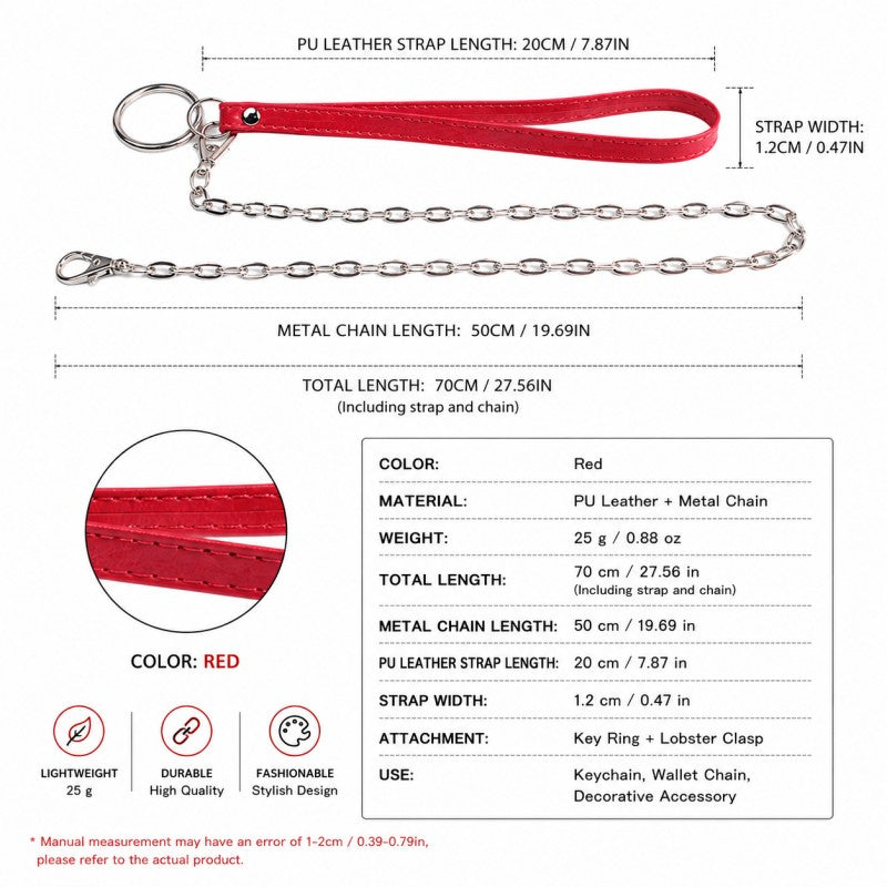 PU Leather Chain Leash Attachment