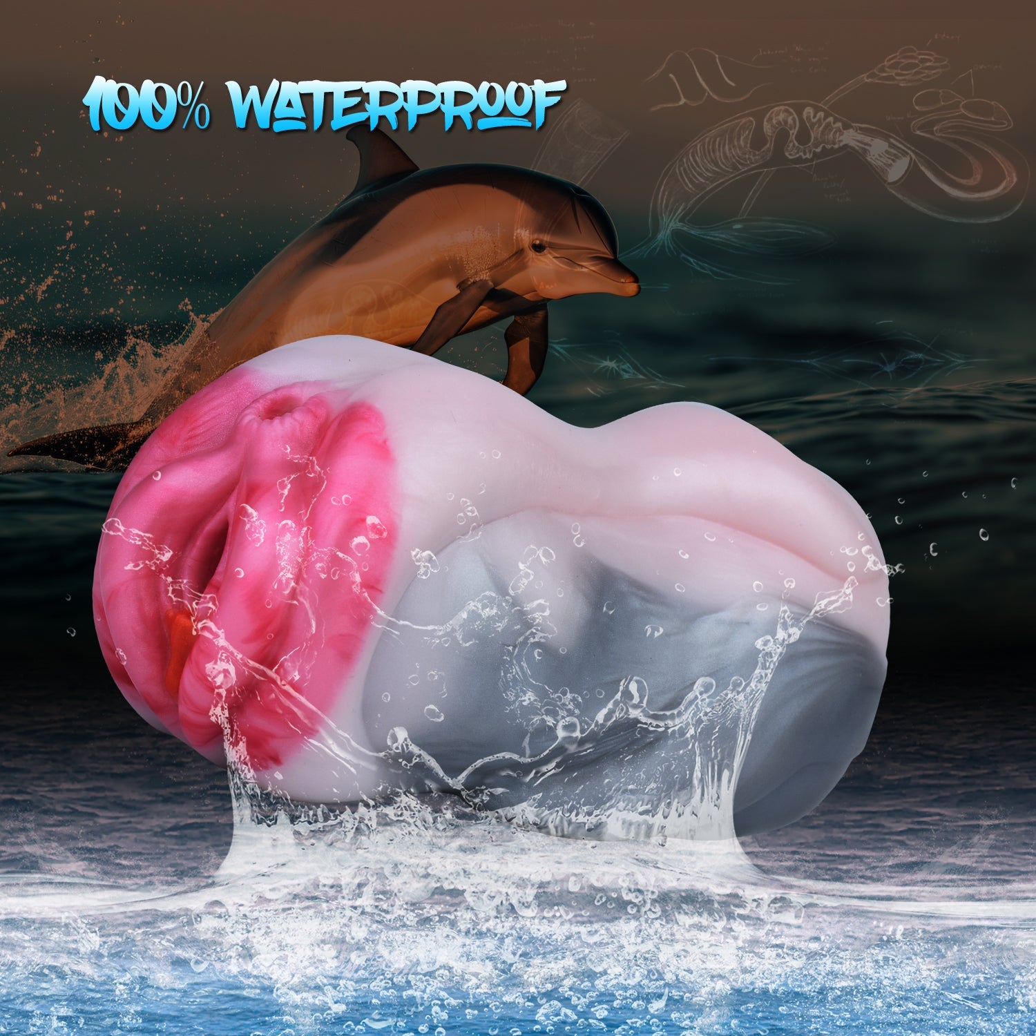 Dolphin Fantasy Pocket Pussy | Animal Silicone Masturbator for Men | Domlust