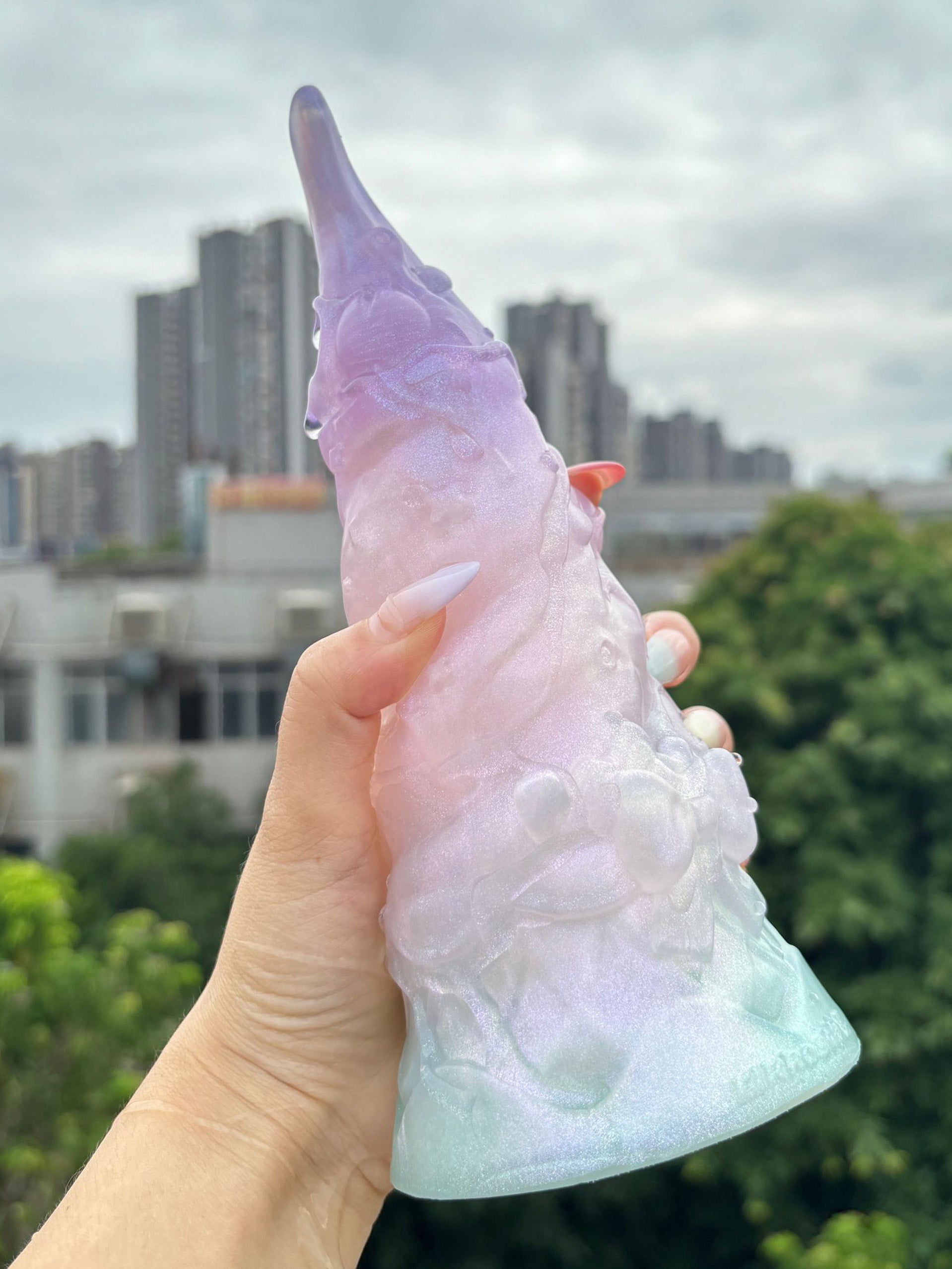 Ice Cream Fantasy Dildo — Crystal Clear Silicone Monster Dildo & Butt Plug |