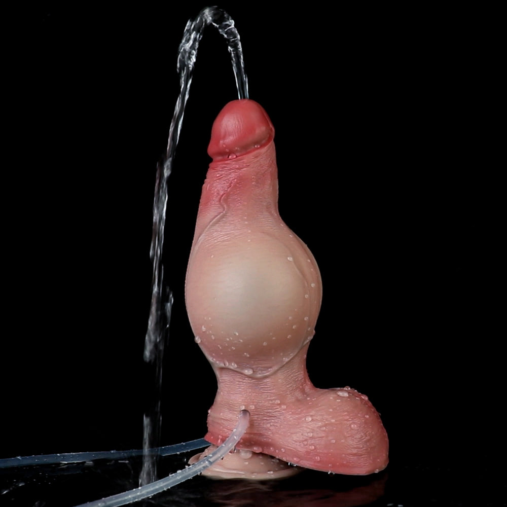 Strapless Realistic Dildo Squirting Inflatable Butt Plug - Suction Cup Silicone Women Anal Toys
