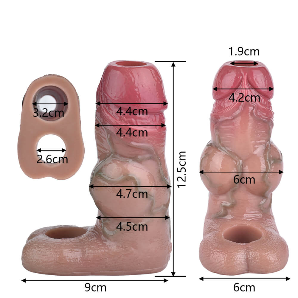5 Inch Realistic Hollow Dog Knot Penis Sleeve - Tarisss Sex Toy Store