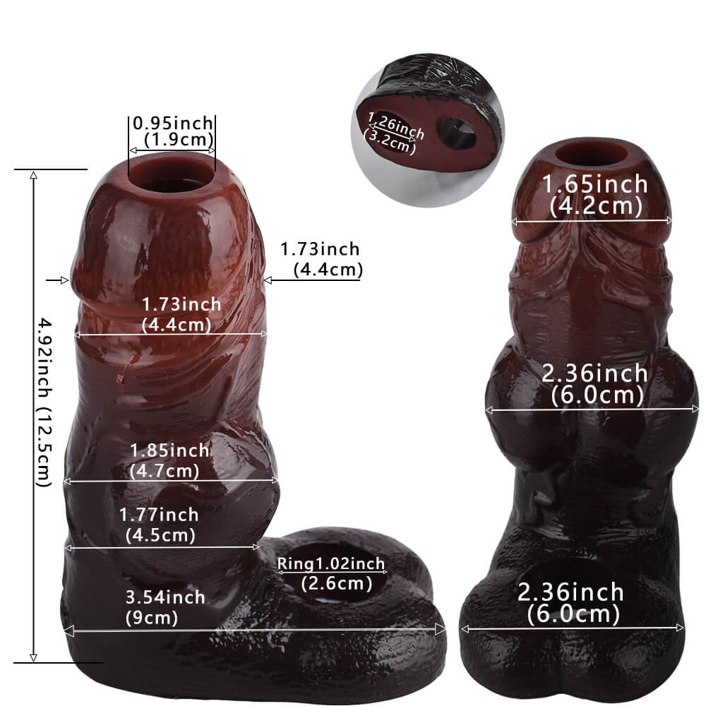 5 Inch Realistic Hollow Dog Knot Penis Sleeve - Tarisss Sex Toy Store