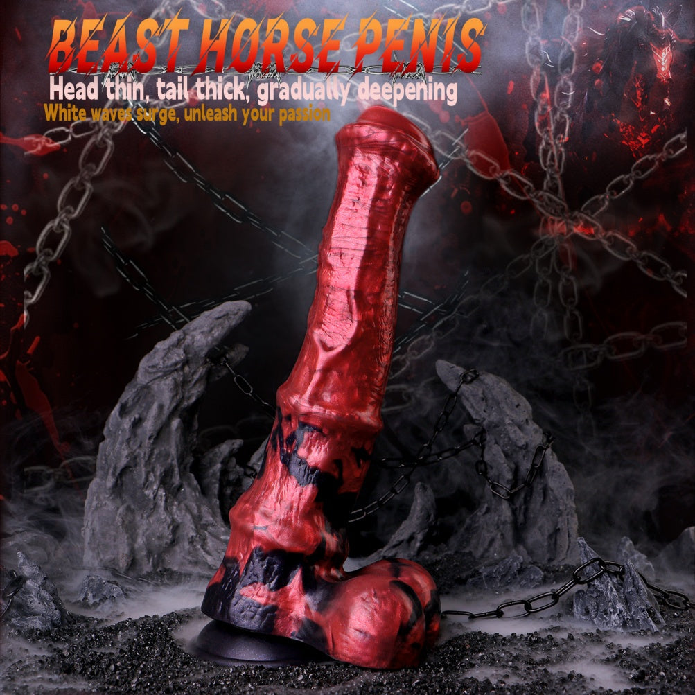 Blood-Red Monster Sex with Horse - Fantasy Dildo Vaginal Silicone Women Masturbator