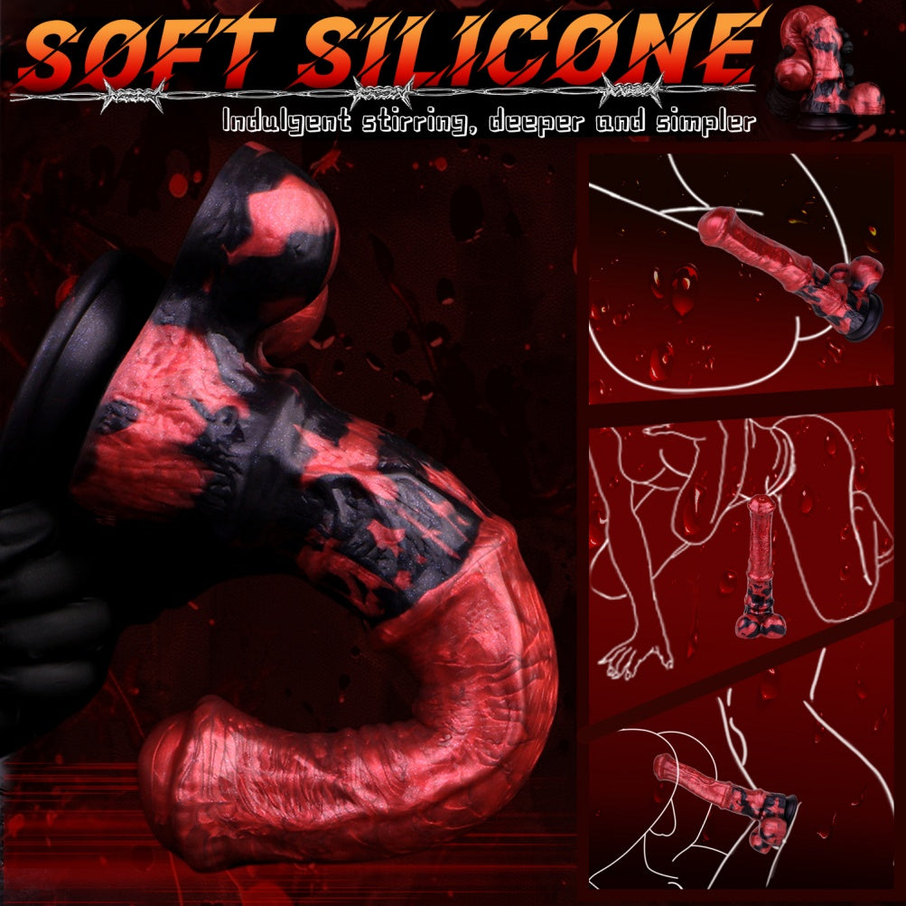 Blood-Red Monster Sex with Horse - Fantasy Dildo Vaginal Silicone Women Masturbator