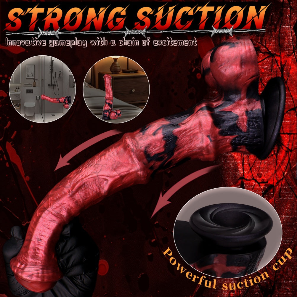 Blood-Red Monster Sex with Horse - Fantasy Dildo Vaginal Silicone Women Masturbator