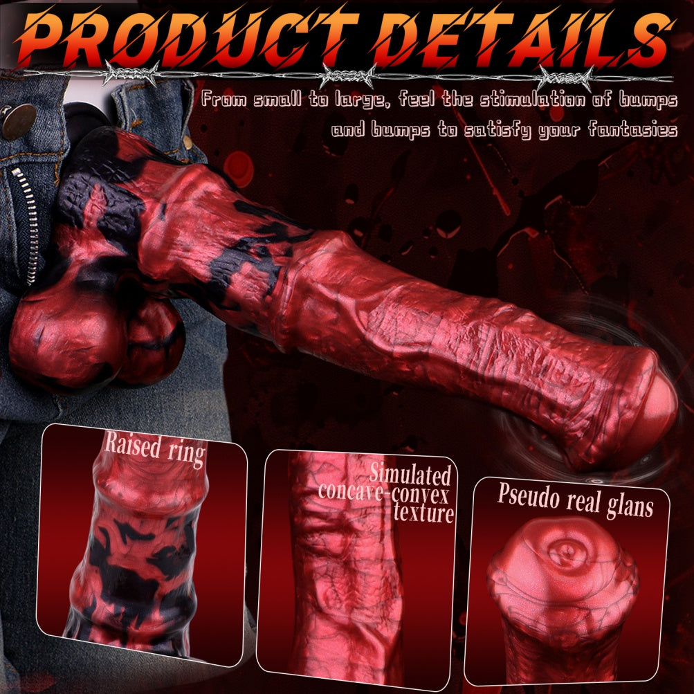 Blood-Red Monster Sex with Horse - Fantasy Dildo Vaginal Silicone Women Masturbator