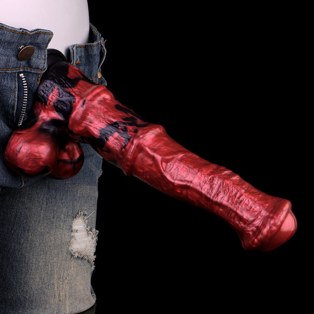 Blood-Red Monster Sex with Horse - Fantasy Dildo Vaginal Silicone Women Masturbator