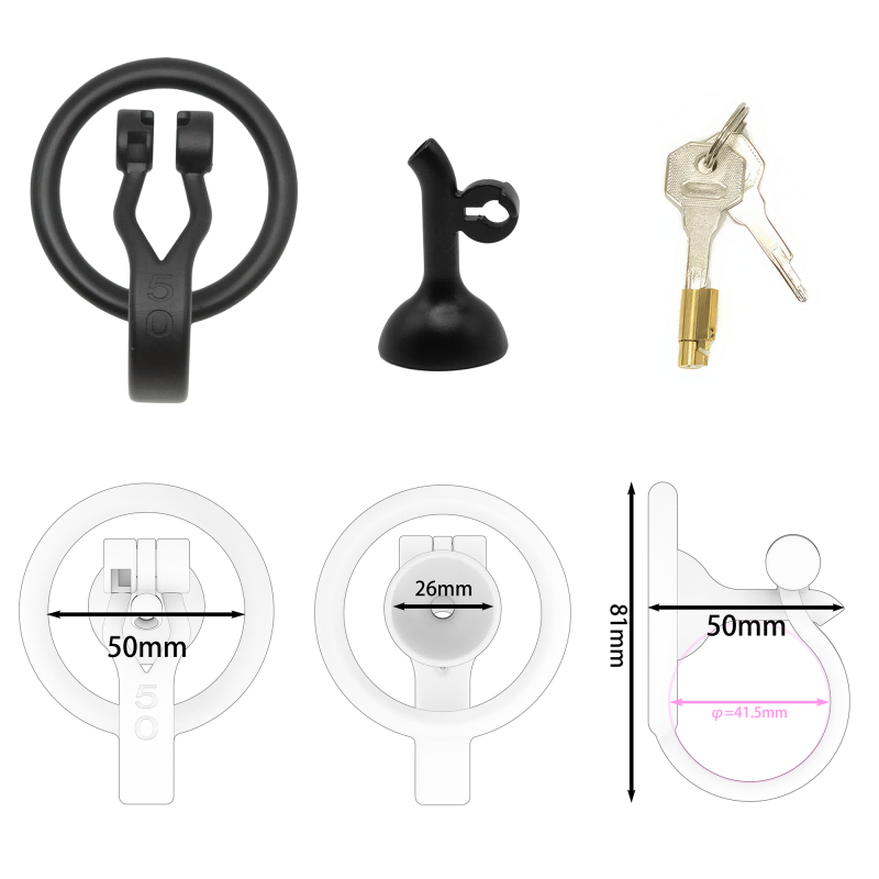 Inverted Male Chastity Cage with Optimized Extended Urethral Tube