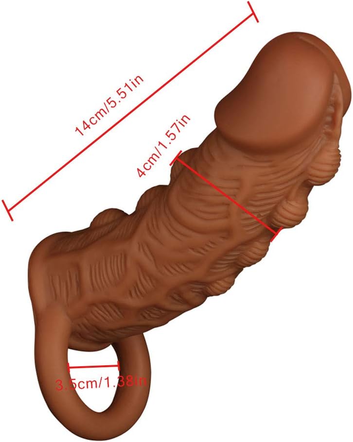 Life Size Knotted Cock Sleeve Male Sex Toys - Premium Silicone Textured Penis Sheath Enlarger