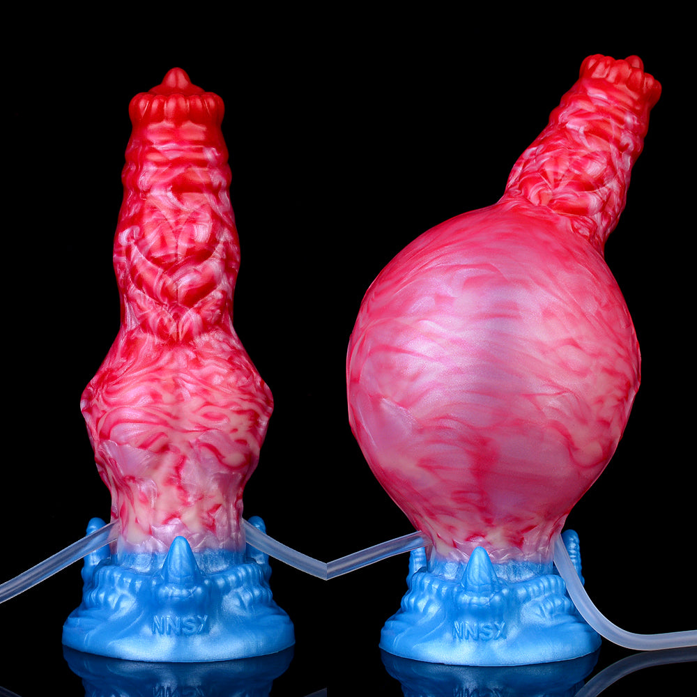 Ejaculating Dog Dildo Anal Butt Plug - Inflatable Anal Dildos Silicone Vaginal Masturbation Sex Toys