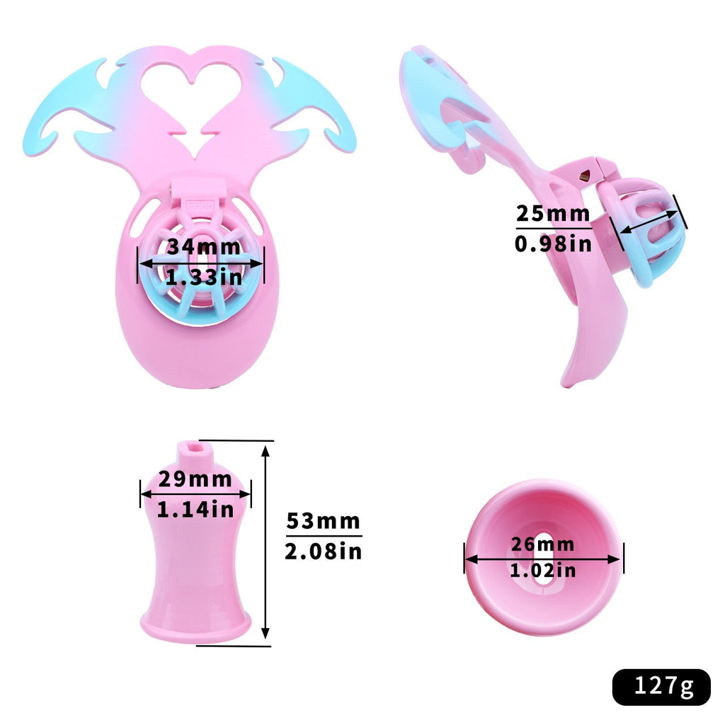 Chastity Cage Replacement Kit – Rings, Base Plate & Heart Key | Compatible Accessories Set